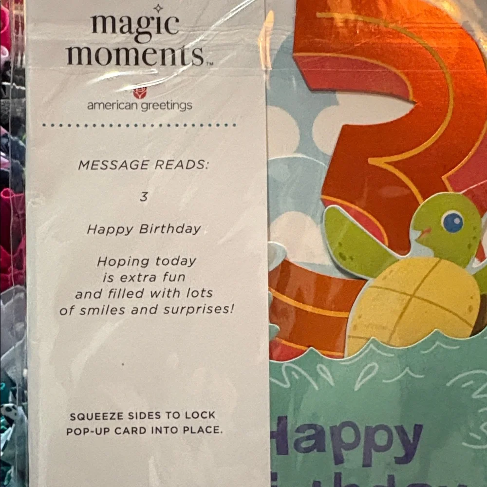 🆕American Greetings-Magic Moments 3rd Birthday Pop Up Card